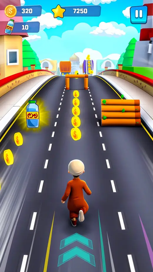 Running past coins and a Zamzam bottle